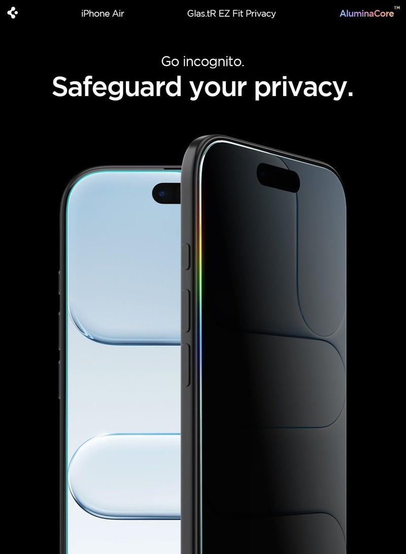 Spigen GLAStR EZ Fit iPhone 17 Air PRIVACY Screen Protector [2 PACK] Premium Tempered Glass with Auto Align technology - 2 PACK - Image 5