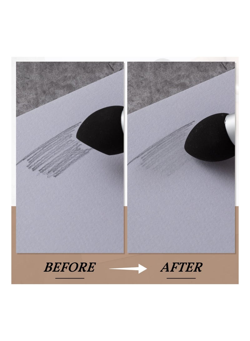 6 Pcs Artist Blending Sponge Pen, Reusable Sketch Rubbing Sponge Brush, Washable Drawing Correction Sketch Tool for Artist Student Charcoal Powder Drawing Correcting Smudge Smear, 3 Size - Image 3