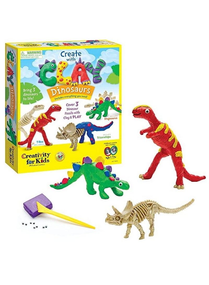 Creativity for Kids Create with Clay Dinosaurs - Build 3 Dinosaur Figures with Modeling Clay - Image 1