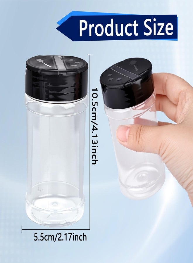 Conagel 20 Pcs 5.5 oz Plastic Spice Jars with Shaker Lids Clear Spice Bottles with Black Caps Empty Seasoning Containers for Kitchen Storing Herbs Seasoning Powders - Image 2