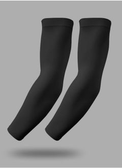 Compression Arm Sleeves for Unisex Black Free Size