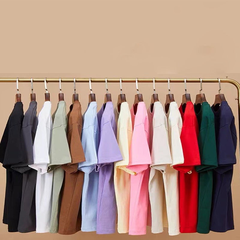 Summer Explosions Pure Cotton Women'S Short-Sleeved T-Shirt Men'S Heavy American T-Shirt Casual Loose Round Neck Printed Short-Sleeved Wear - Image 2