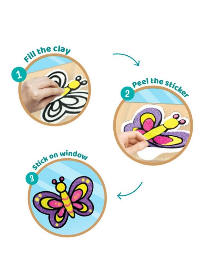 إيماجيميك ملصقات طين إيماجيميك: فراشة | اصنع ملصقًا فريدًا بنفسك باستخدام طين يجف في الهواء | سهل الاستخدام، سهل الحمل | هدايا إرجاع | هدية عيد ميلاد للأطفال من سن ٣، ٤، ٥، ٦، ٧، ٨ سنوات - Image 3