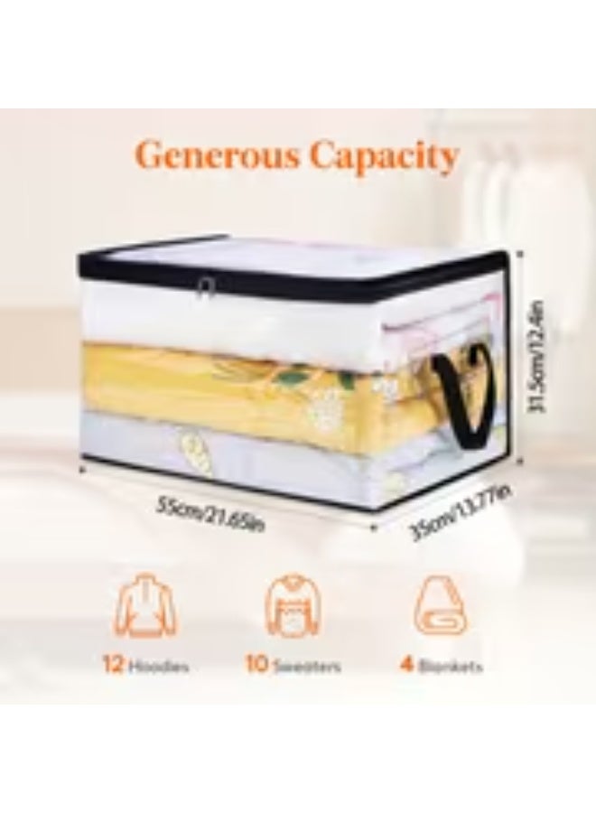 إيروريكس طقم 6 حقائب تخزين PVC سعة 60 لتر بسحاب إغلاق – منظم قابل للطي للملابس، البطانيات والألحفة مع مقابض متينة ونافذة شفافة، مثالي لتنظيم الخزانة، غرفة النوم وغرف الطلاب، متعدد الاستخدام للألعاب والملابس الموسمية وإكسسوارات التخزين - Image 5