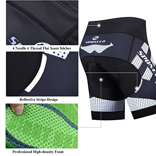sponeed Mens Bike Shorts with Padding Bicycle Pants Workout Cyclists Underwear Padded Bikewear US L White Black - Image 5