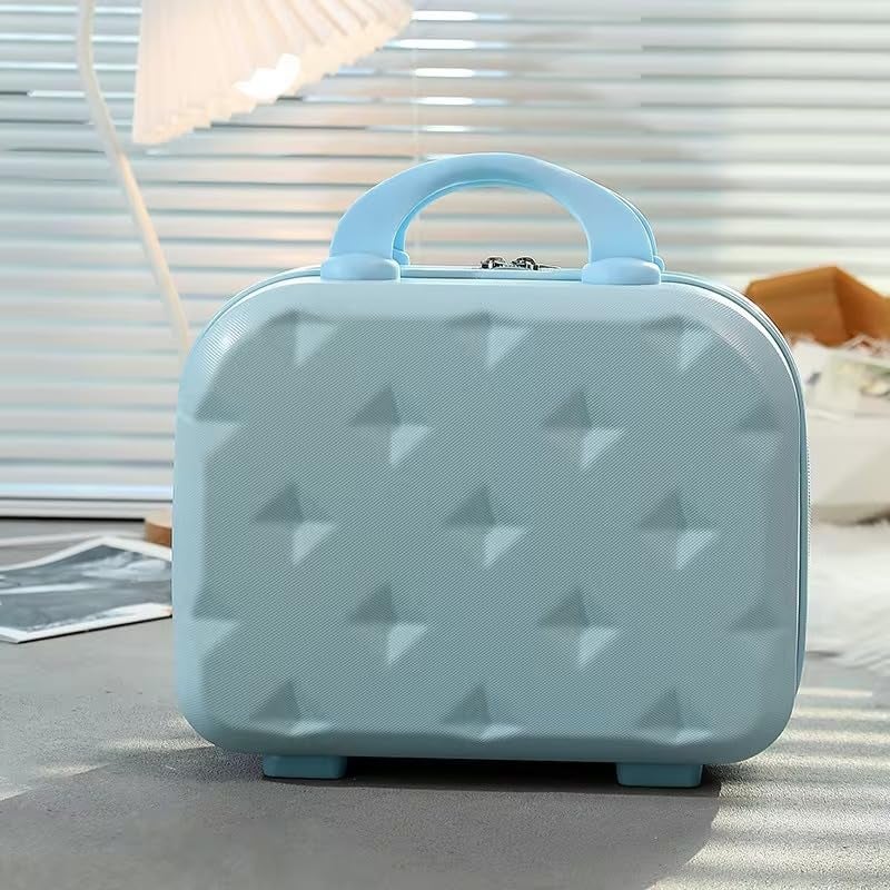 SUNBEET Portable Hard Shell Cosmetic Travel Case, Small Travel Hand Luggage with Elastic Band, Mini ABS Carrying Makeup Case Suitcase (R-Baby Blue) - Image 3