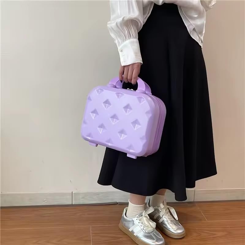 SUNBEET Portable Hard Shell Cosmetic Travel Case, Small Travel Hand Luggage with Elastic Band, Mini ABS Carrying Makeup Case Suitcase (R-Baby Blue) - Image 5