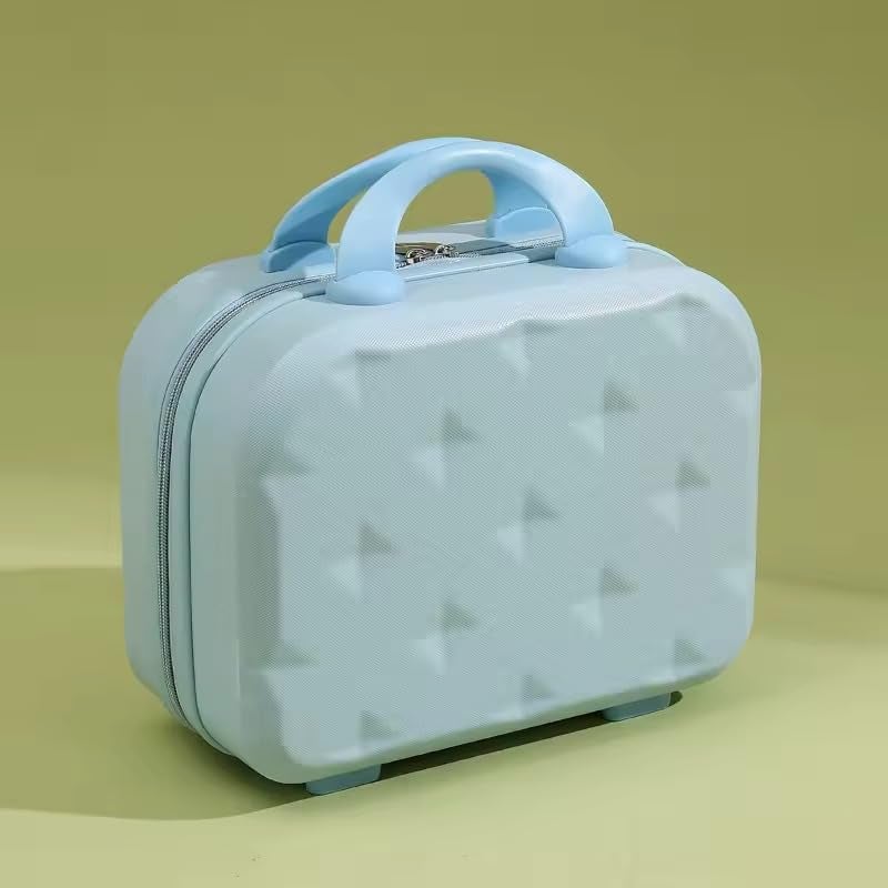SUNBEET Portable Hard Shell Cosmetic Travel Case, Small Travel Hand Luggage with Elastic Band, Mini ABS Carrying Makeup Case Suitcase (R-Baby Blue) - Image 2