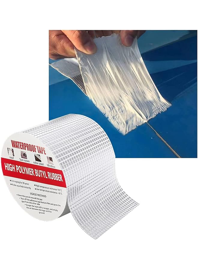 promass Aluminum Foil Butyl Tape,Professional 2in16.4ft Super Waterproof Tape for Pipe Rupture/Surface Crack/Metal/RV Awning/Roof Leak/Window Seal/Boat Sealing - Image 1