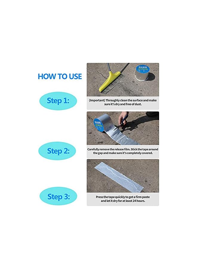 promass Aluminum Foil Butyl Tape,Professional 2in16.4ft Super Waterproof Tape for Pipe Rupture/Surface Crack/Metal/RV Awning/Roof Leak/Window Seal/Boat Sealing - Image 5