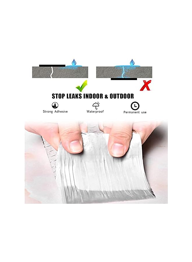 promass Aluminum Foil Butyl Tape,Professional 2in16.4ft Super Waterproof Tape for Pipe Rupture/Surface Crack/Metal/RV Awning/Roof Leak/Window Seal/Boat Sealing - Image 2