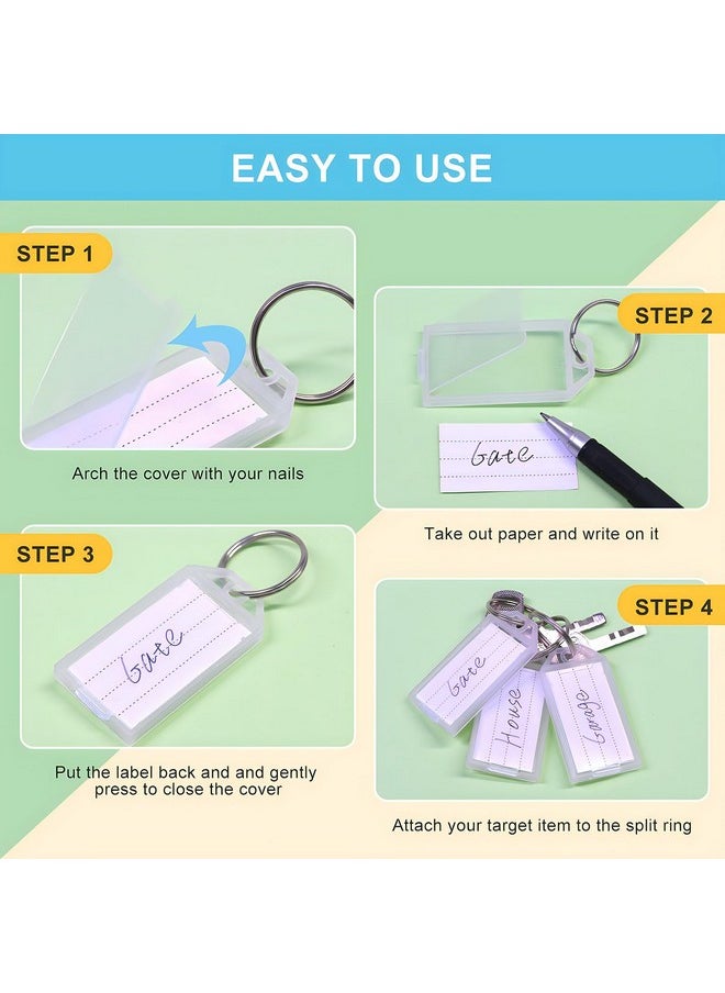 Coideal Lastic Key Tags With Labels, Coideal 30 Pcs Tough Key Chain Tag Id Identifiers With Clear Label Window & Strong Split Ring  - Image 2