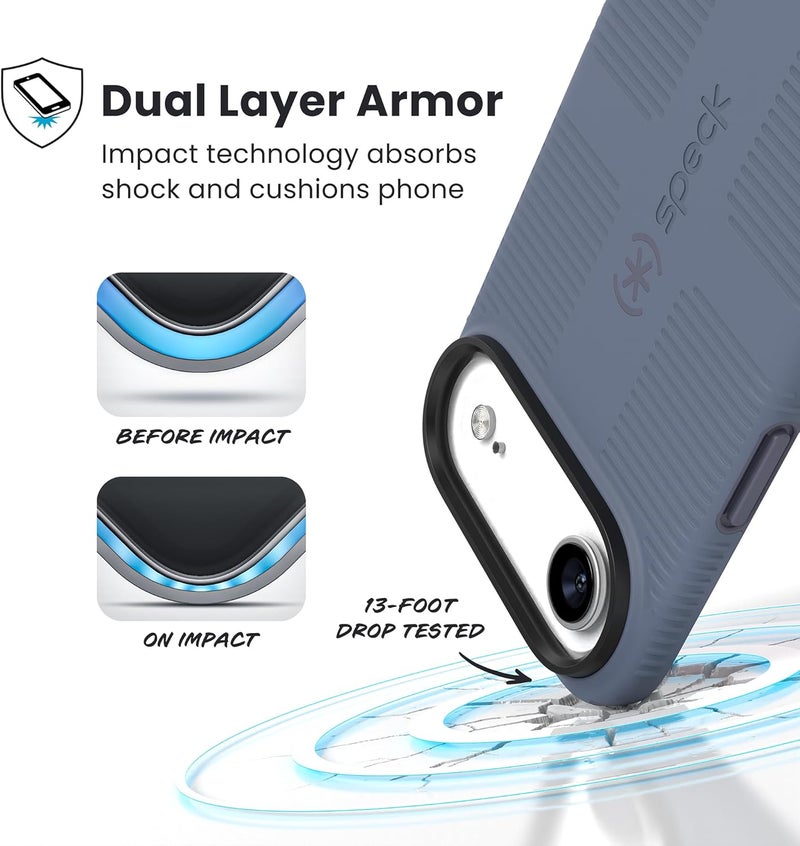 Speck CANDYSHELL Grip +MS Case for iPhone 17 Air - Mystery Blue/Faded Denim | Slim Protective Grip | Drop Protection | MagSafe Compatible - Image 3
