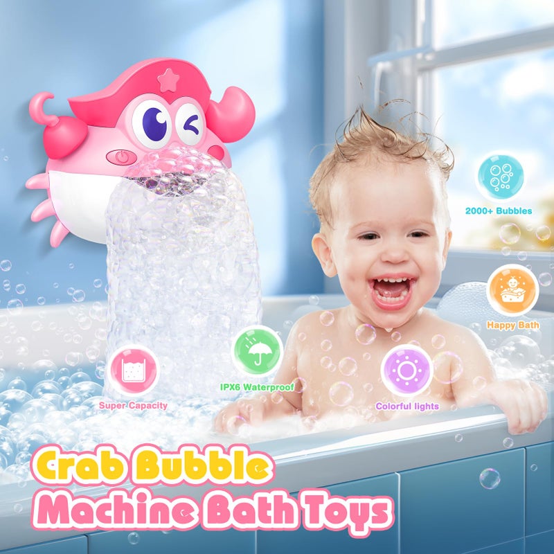 Puidapo Bath Toys,Light Up Baby Bath Toys Bath Bubble Machine with Colourful RGB Light Great Birthday for Toddler Boys and Girls Tub Toy for Kids Ages 1-3 4-8 - Image 2