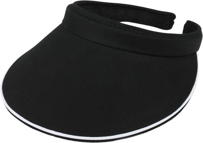 Mega Cap MG Women's Cotton Twill Clip-On Visor - Black