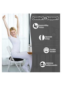 Captaintech Memory Foam Seat Cushion, Massage Seat Cushion, Anti Hemorrhoids Cushion, Hip Push Up, Yoga Orthopedic, Comfort Foam Tailbone Pillow, Car Office Chair Seat Cushion Pad (BLACK)  - Image 2