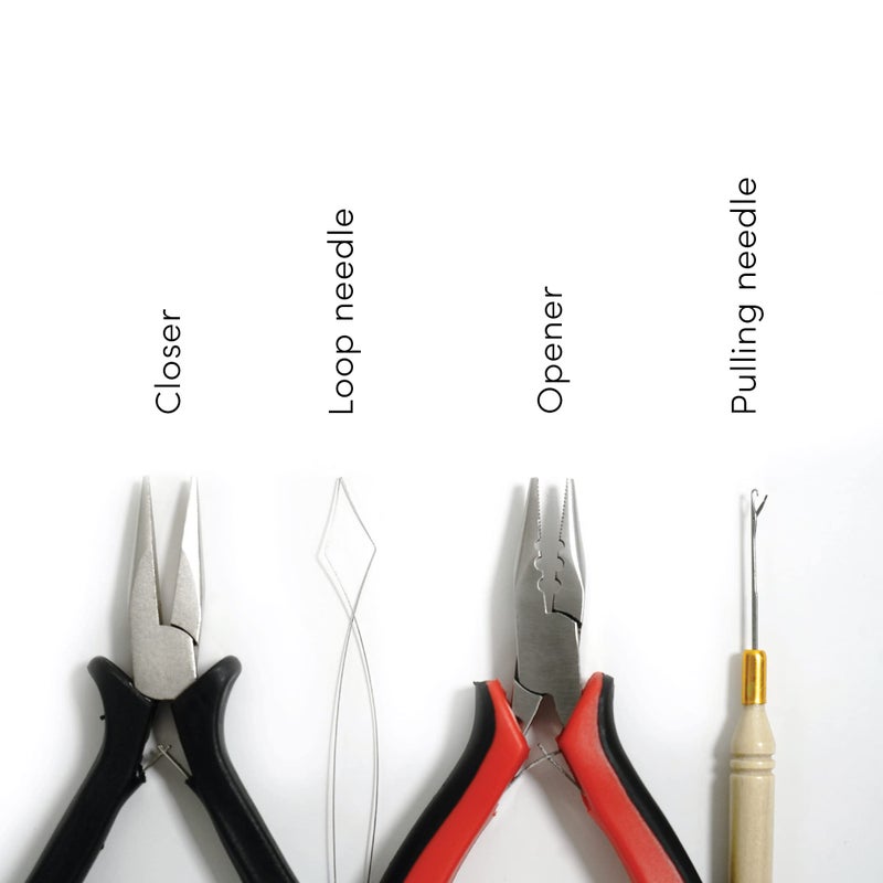 The Hair Shop Hair Extension All 5-in-1 Tool Zipper Kit for I-Tips, Beads, and Micro links | Professional Set w/Opener, Closer, Pulling Needle, Loop Needle for Hair Extensions - Image 4