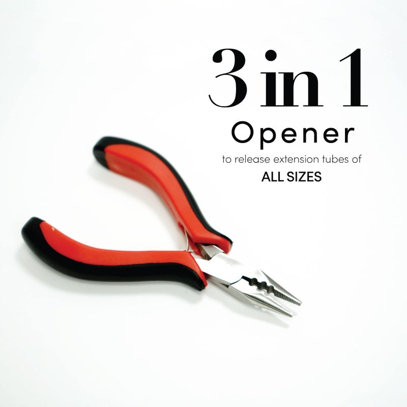 The Hair Shop Hair Extension All 5-in-1 Tool Zipper Kit for I-Tips, Beads, and Micro links | Professional Set w/Opener, Closer, Pulling Needle, Loop Needle for Hair Extensions - Image 2