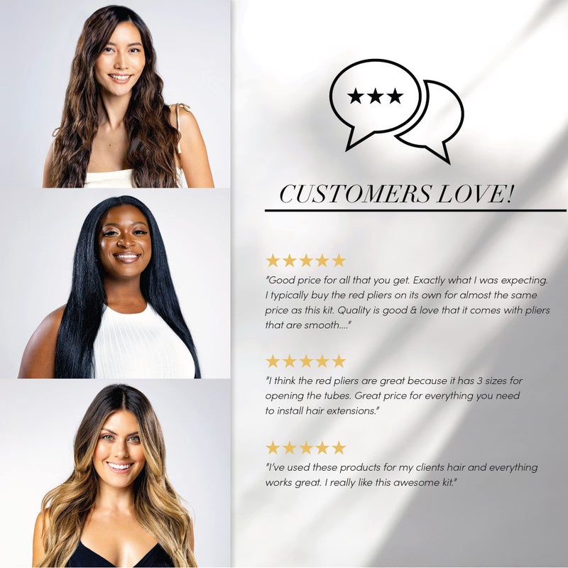 The Hair Shop Hair Extension All 5-in-1 Tool Zipper Kit for I-Tips, Beads, and Micro links | Professional Set w/Opener, Closer, Pulling Needle, Loop Needle for Hair Extensions - Image 5