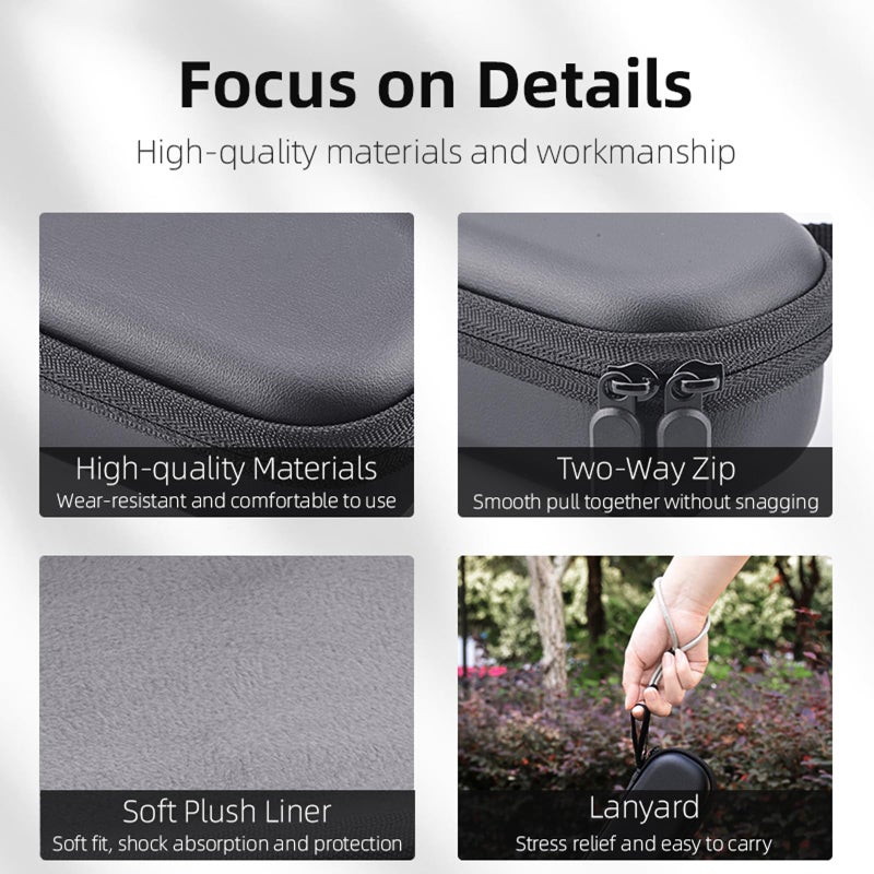 BRDRC حقيبة BRDRC لحمل DJI Osmo Pocket 3، حقيبة تخزين صلبة محمولة، حقيبة ملحقات Pocket 3 (أسود) - Image 5