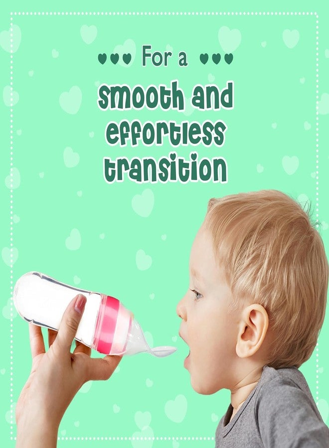 Miracle Moms Baby Silicone Squeeze Feeder Bottle with Spoon/Toddler Safe Silicone Squeeze Feeding Spoon Milk Cereal Bottle Baby Training Feeder/Fruit Feeder (Pink) Pack of 1 - Image 5