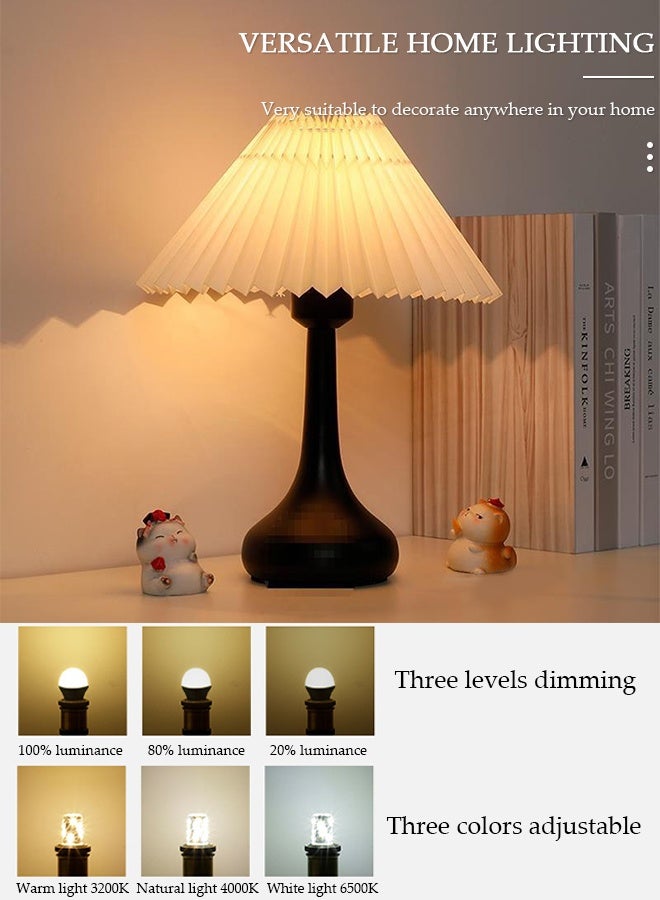 DUNISO Bedside Lamp for Bedroom With 3 color modes and 3 levels of brightness, Dimmable Table Lamps with Fabric Shade, Desk Lamp for Kids Reading, Home Office - Image 4