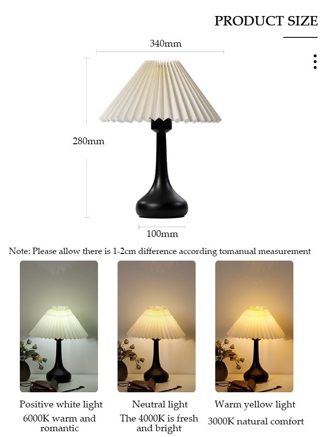 DUNISO Bedside Lamp for Bedroom With 3 color modes and 3 levels of brightness, Dimmable Table Lamps with Fabric Shade, Desk Lamp for Kids Reading, Home Office - Image 2