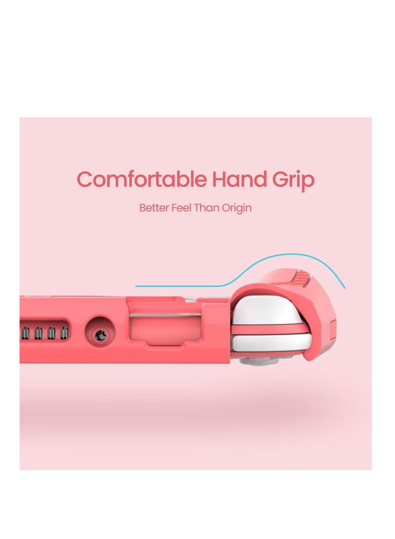 Zikra Smart Switch Lite Protective Case for Nintendo, Daily Gift Ergonomic Sturdy Full Protection Gift Idea Thumb Grip Caps Coral - Image 4