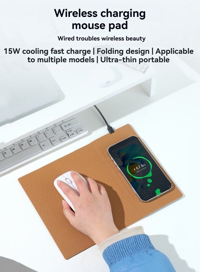 Wireless charging three-in-one bracket computer desk pad multi-function folding mouse pad