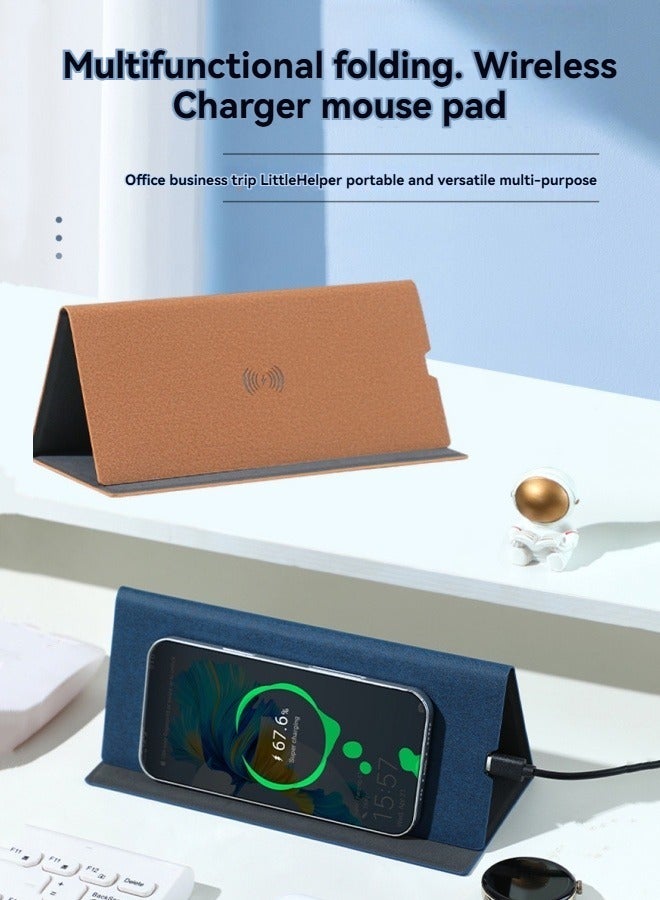 Wireless charging three-in-one bracket computer desk pad multi-function folding mouse pad