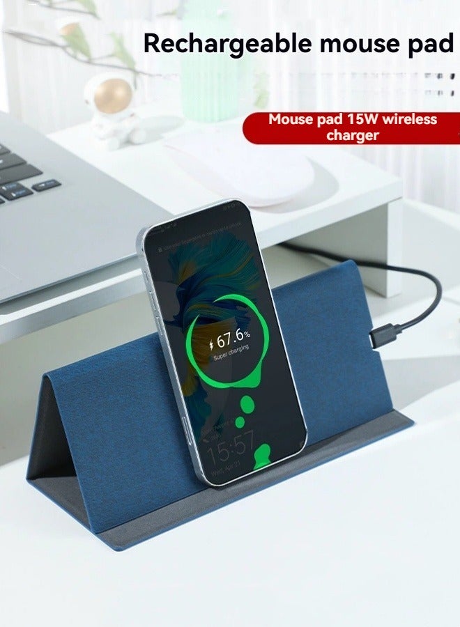 Wireless charging three-in-one bracket computer desk pad multi-function folding mouse pad