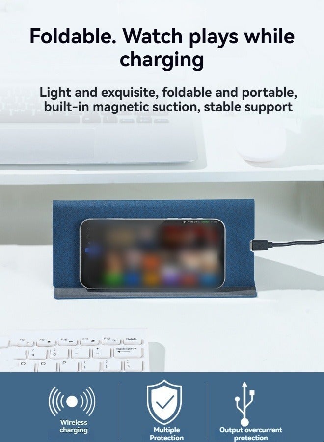 Wireless charging three-in-one bracket computer desk pad multi-function folding mouse pad