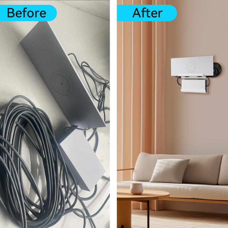 Shinar Metal Wall Bracket Wall Mount Holder Compatible for Starlink Gen 3 Mesh Router and Power Supply All in One Mounting Kit for Starlink Standard V3 Mesh Router and Power Supply Cable Management - Image 4
