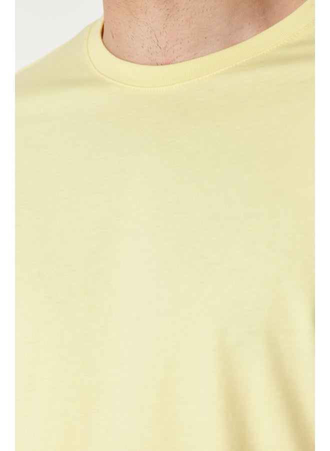 trendyol Light Yellow Slim/Tailored 100% Cotton Basic T-Shirt TMNSS19BO0001  - Image 5