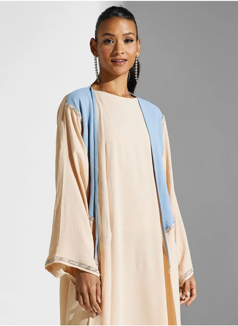 hayas closet Embellished Flared Sleeve Abaya