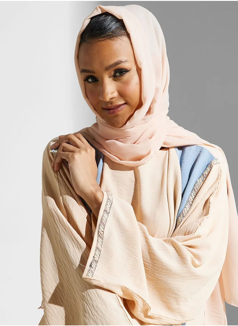 hayas closet Embellished Flared Sleeve Abaya