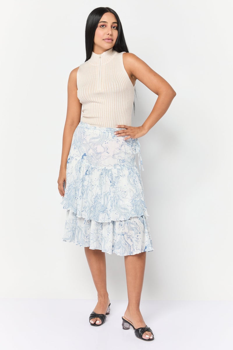 See by Chloe Women Allover Print Midi Skirt, Multicolor  - Image 1