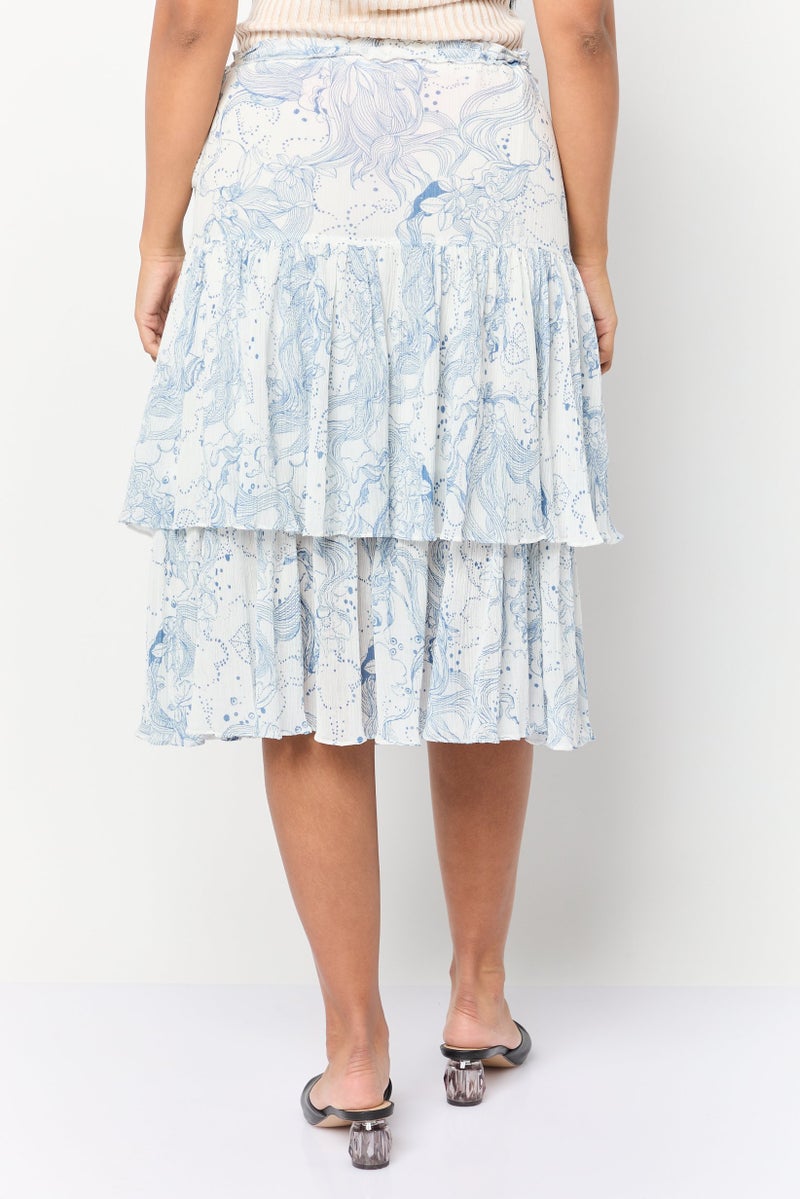 See by Chloe Women Allover Print Midi Skirt, Multicolor  - Image 4