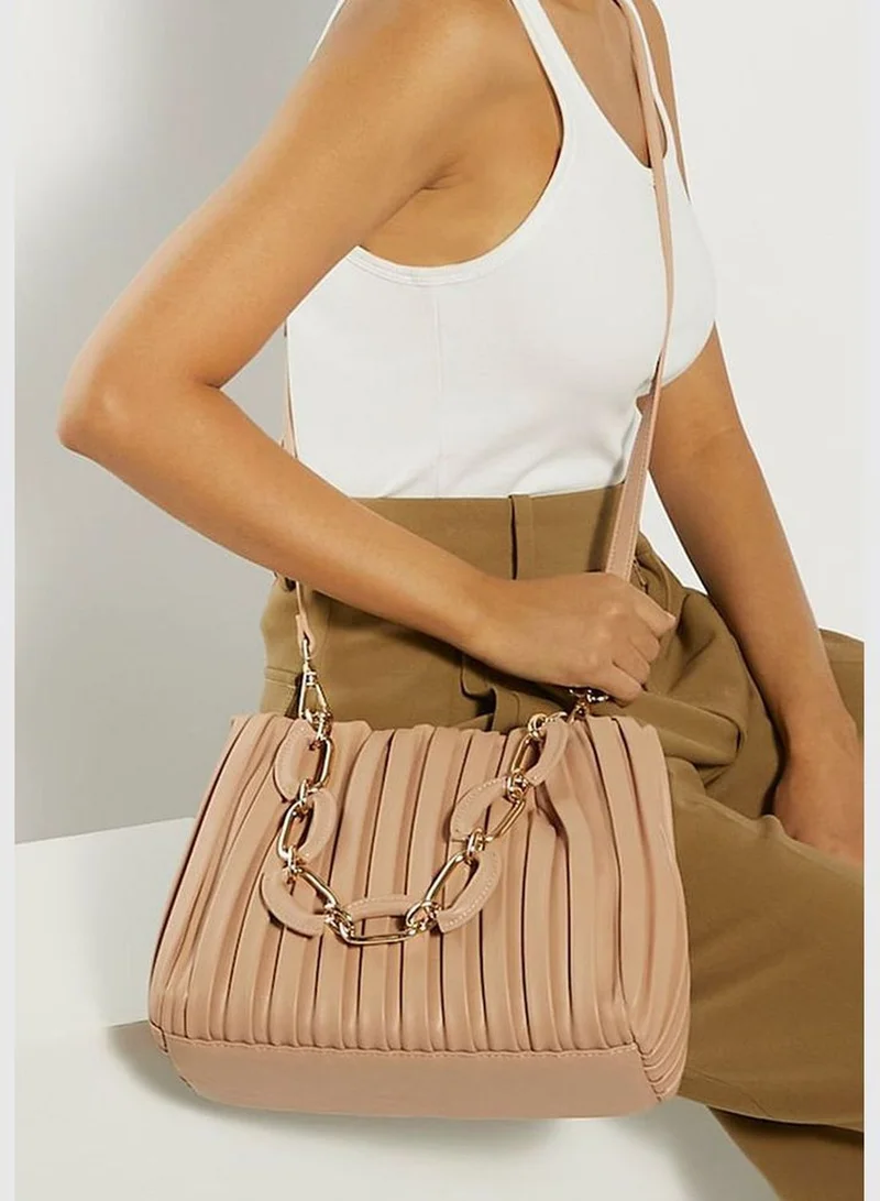 Dune LONDON Dominie Pleated Slouchy Chain Handle Bag