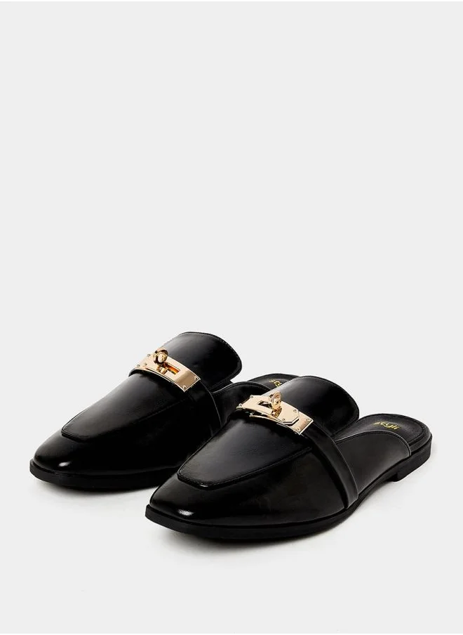 Styli Buckle Accent Slip-On Flat Mules
