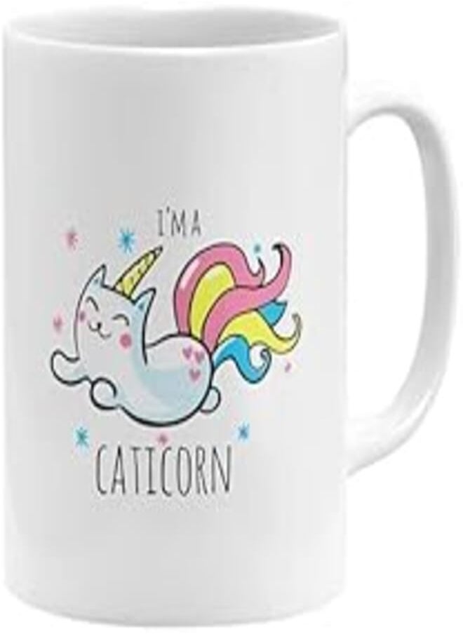 RYN - RYN PRINTED DESIGN I' M A Caticorn Coffee Mug White 11x14centimeter - Image 1