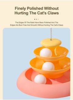 Kidle Teasing Cat Toys Cat Turntable Cat Carousel Feather Teasing Cat Stick Cat Play Tray Teasing Cat Balls Toys Exercise Hunting Toy Games Interactive Cat Toy for Indoor Cats Pet Cat Supplies  - Image 4