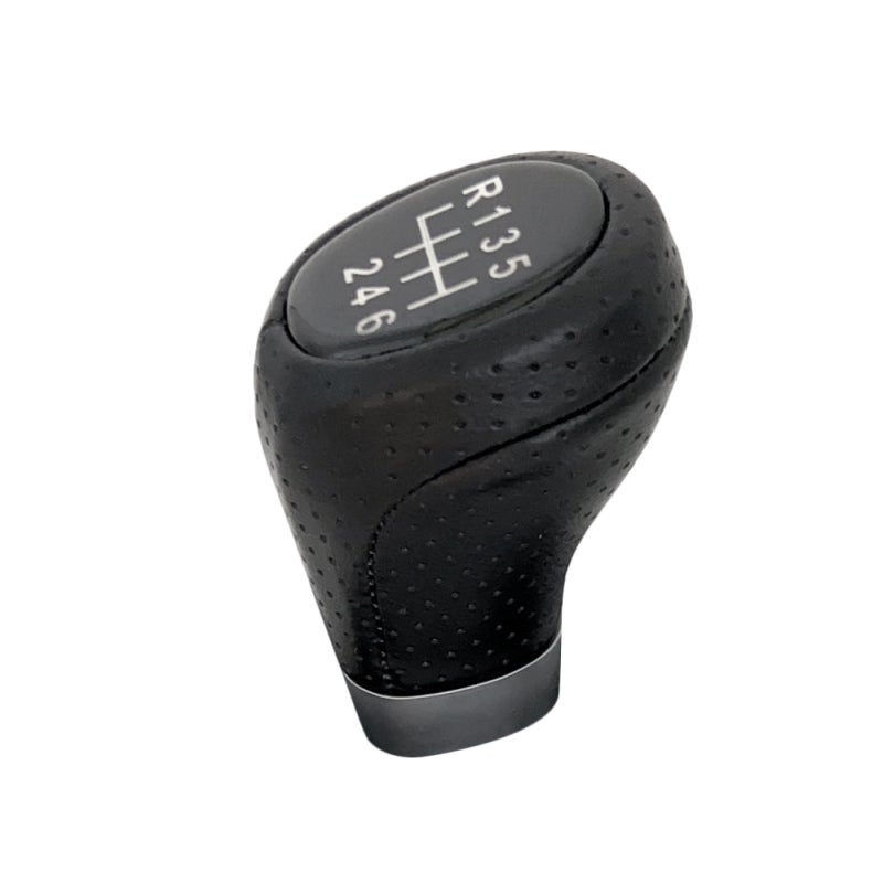 Gear Stick Shift Knob: 6 Speed Black Leather - Ergonomic Design For Quicker Smoother Shifting, Premium Durable Material for Car Interior Replacement - Image 2