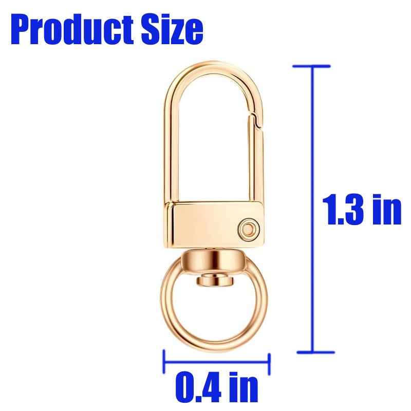 Waldd 10 Pcs Keychain Clasps Keychain Clips Lobster Claw Clasps for Bag Charms Craft Projects DIY Jewelry Charms (Gold) - Image 2