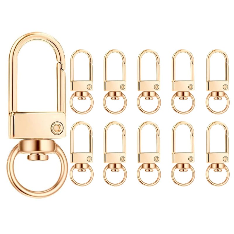 Waldd 10 Pcs Keychain Clasps Keychain Clips Lobster Claw Clasps for Bag Charms Craft Projects DIY Jewelry Charms (Gold) - Image 1
