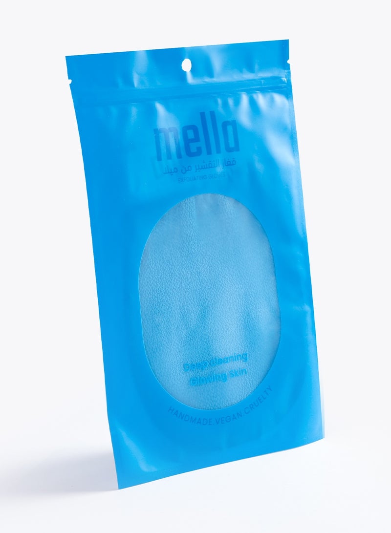 mella Korean Loofah Peel Off Gloves Blue Exfoliating Bath Gloves for Daily Use Gentle Skin Care Spa and Home Use - Image 5