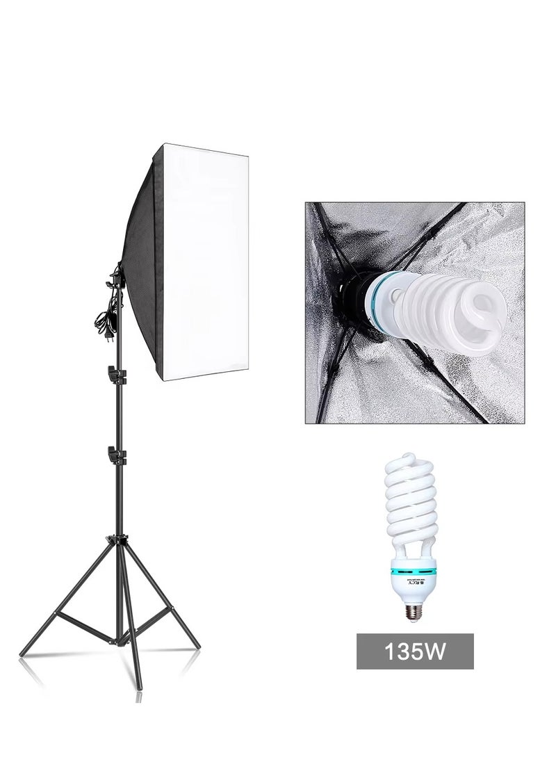 Photography Soft Box Studio Cube Umbrella Lighting Tent Props Kit with 135W 3-color Bulbs soft and Storage Bag Use For Photo Studio Portrait Shooting Continuous Lighting Professional Lighting (Black)