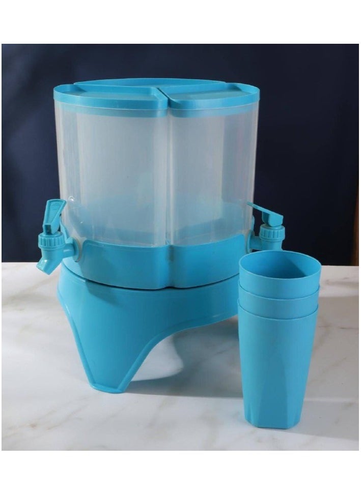 Generic - Juice dispenser, 3 eyes, 4.5 liters, rotating. You can put it and use it inside and outside the refrigerator, 360 degrees, and it is easy to use. - Image 1