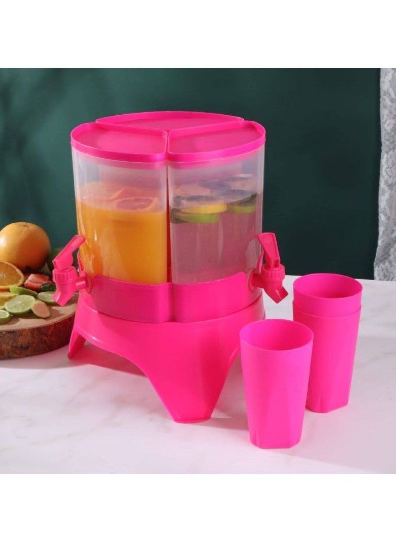 Generic - Juice dispenser, 3 eyes, 4.5 liters, rotating. You can put it and use it inside and outside the refrigerator, 360 degrees, and it is easy to use. - Image 1