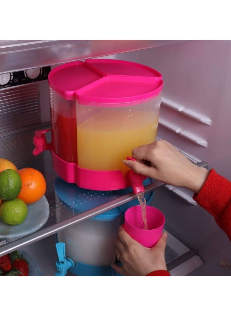 Generic - Juice dispenser, 3 eyes, 4.5 liters, rotating. You can put it and use it inside and outside the refrigerator, 360 degrees, and it is easy to use. - Image 1